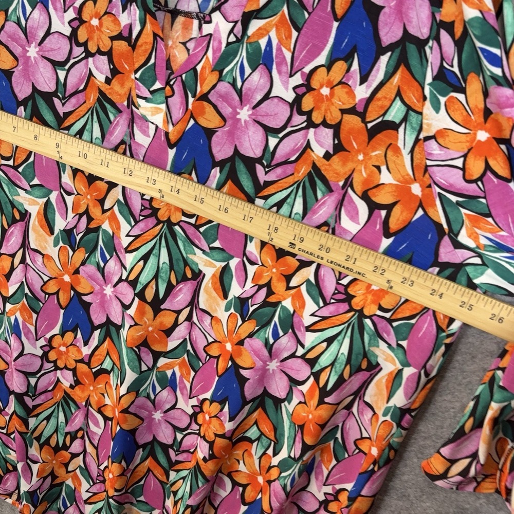 Dear Scarlett Blouse Womens 3X Multicolor Floral Lightweight Stretch - Picture 7 of 7